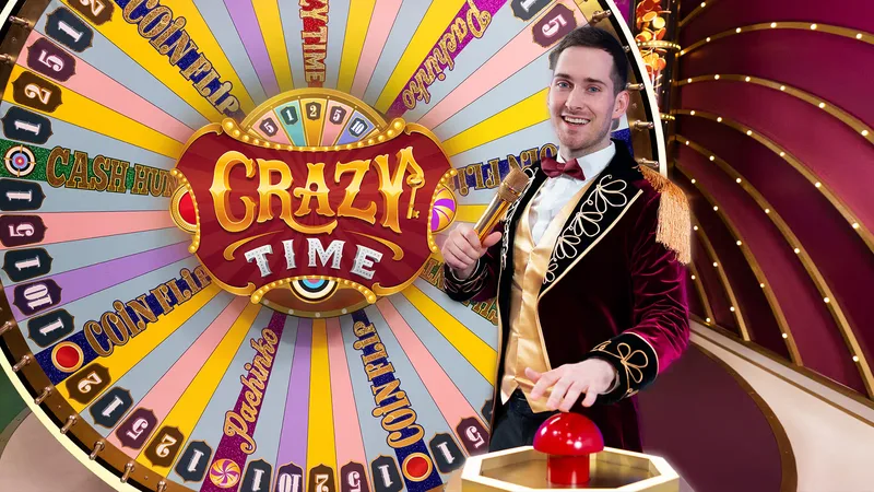 Crazy Time live money wheel game show with Pachinko and Coin Flip